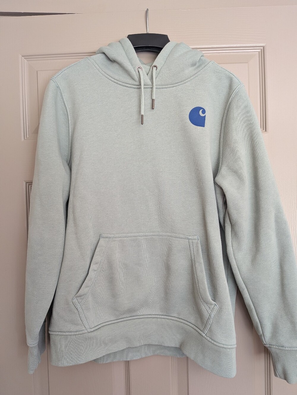 Carhartt women Pullover Hoodie in Succulent Heathse Green with Sleeve Logo large